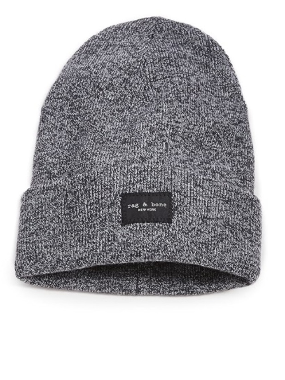 rag & bone Addison Marled Gray Fold-Over Beanie.